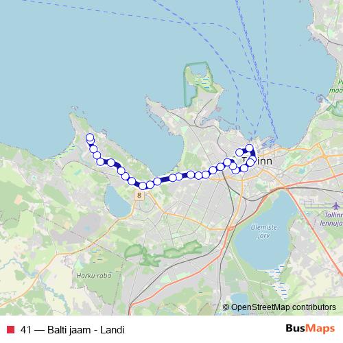 41 bus Line Map