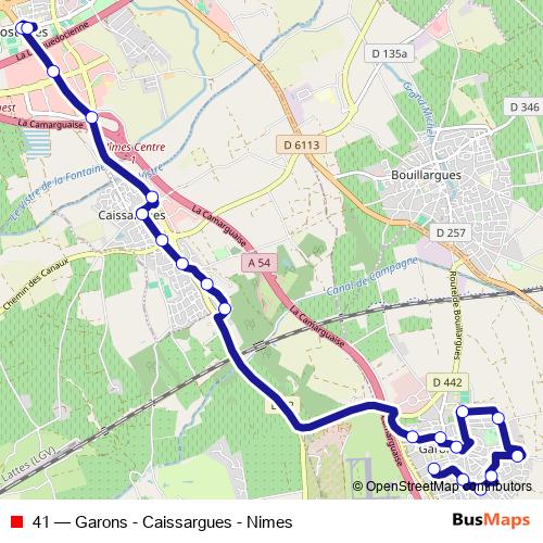41 bus Line Map
