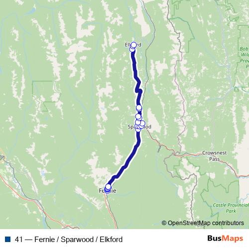 41 bus Line Map