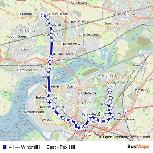 41 bus Line Map
