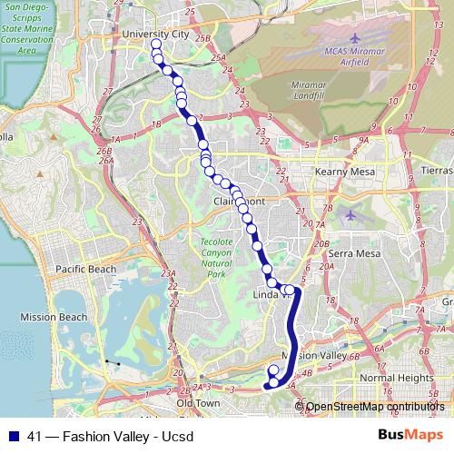 41 bus Line Map