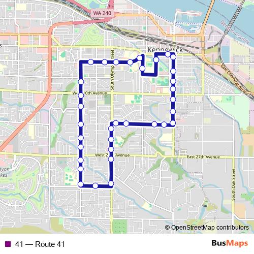 41 bus Line Map