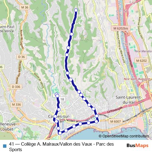 41 bus Line Map
