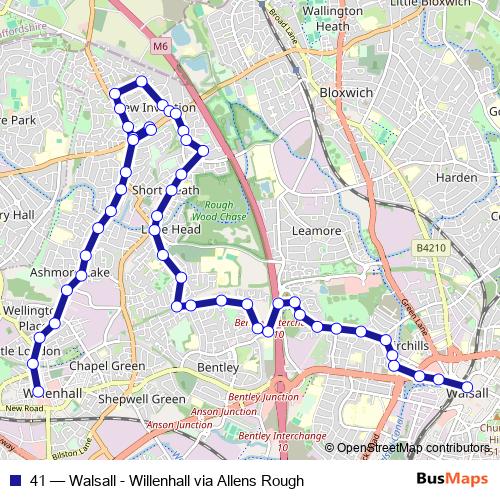 41 bus Line Map