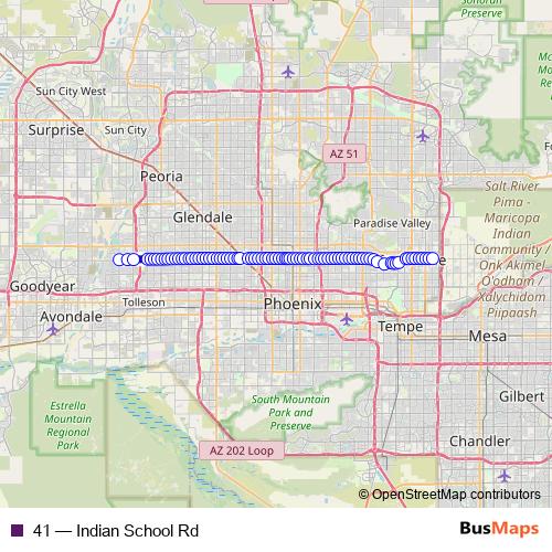 41 bus Line Map