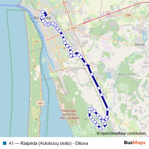 41 bus Line Map