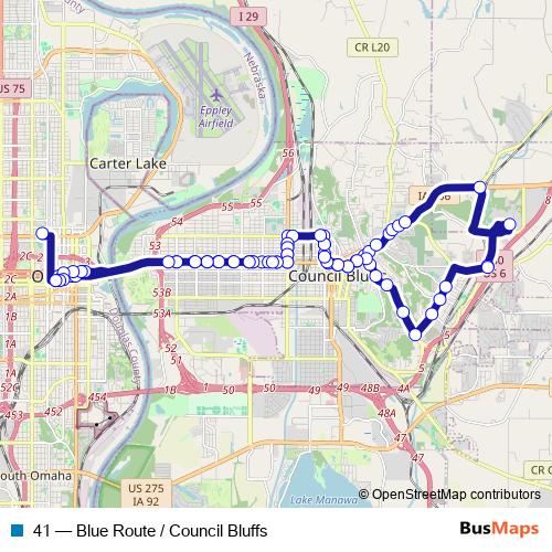41 bus Line Map