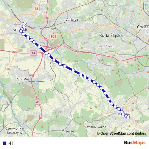 41 bus Line Map