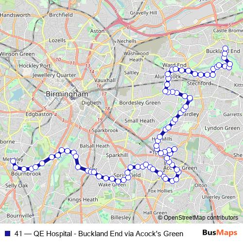 41 bus Line Map