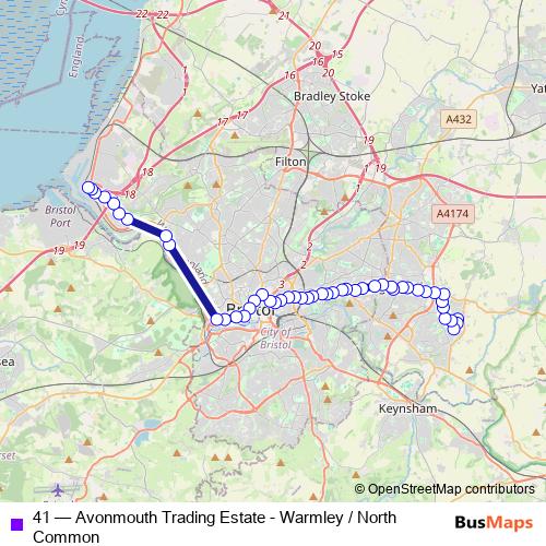 41 bus Line Map