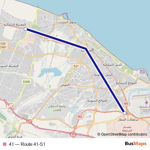 41 bus Line Map