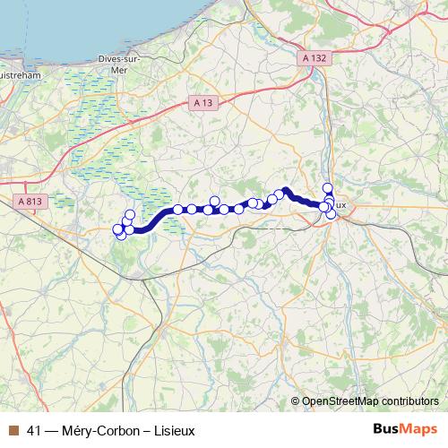 41 bus Line Map