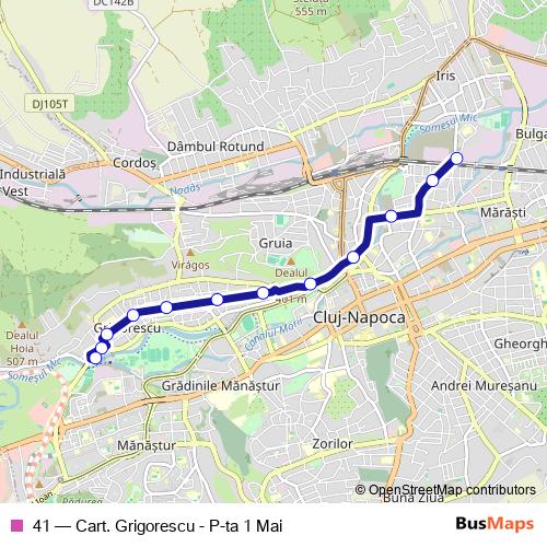 41 bus Line Map