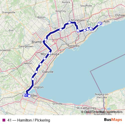 41 bus Line Map