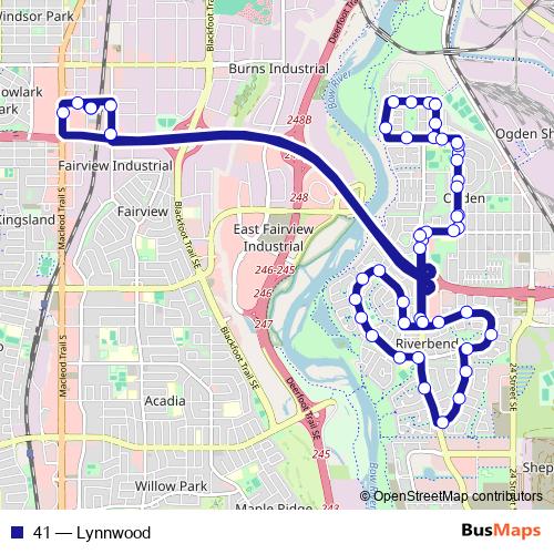 41 bus Line Map