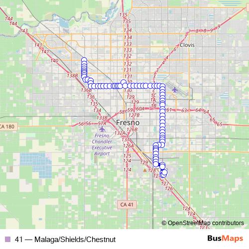 41 bus Line Map