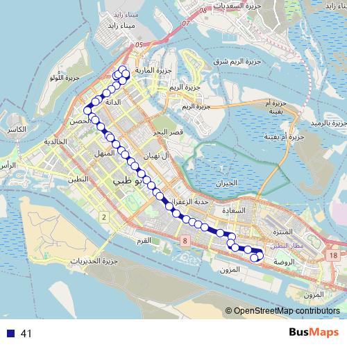 41 bus Line Map