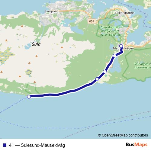 41 bus Line Map