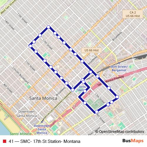 41 bus Line Map