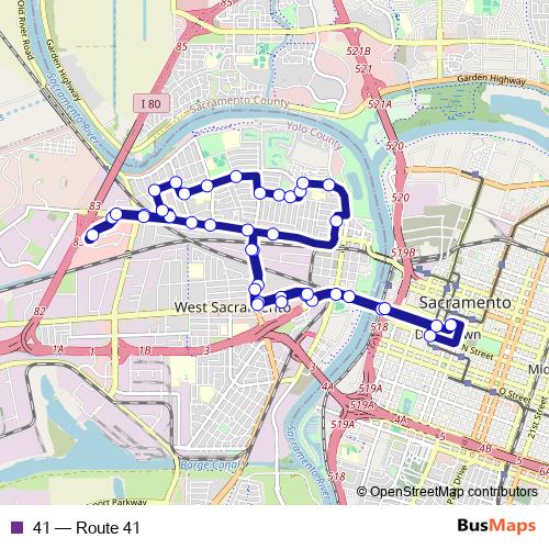41 bus Line Map