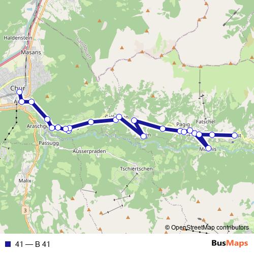 41 bus Line Map