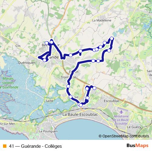 41 bus Line Map