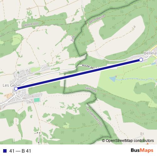 41 bus Line Map