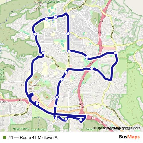 41 bus Line Map