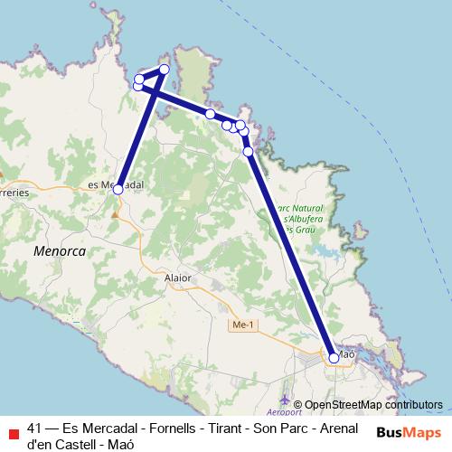 41 bus Line Map