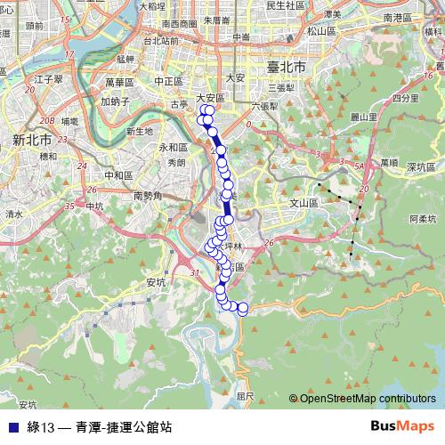 綠13 bus Line Map
