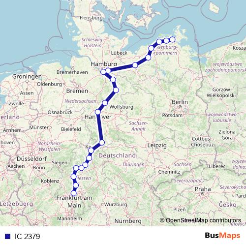 IC 2379 rail Line Map