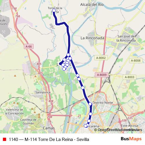 1140 bus Line Map