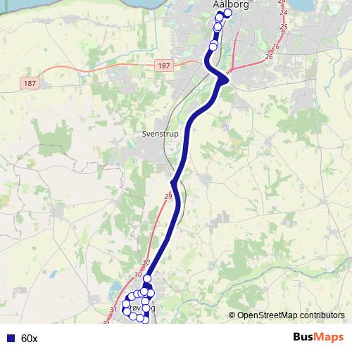 60x bus Line Map