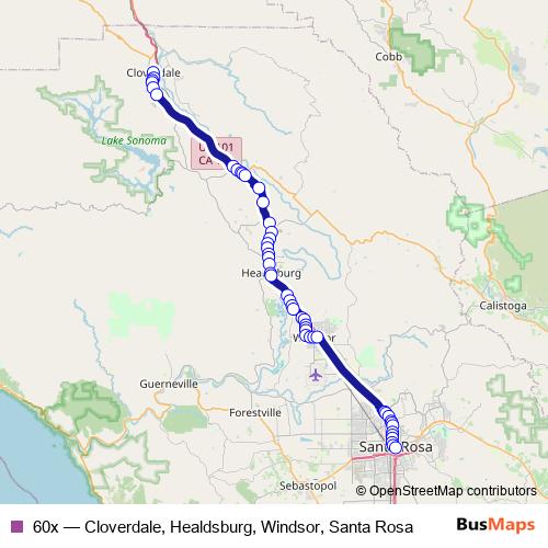 60x bus Line Map