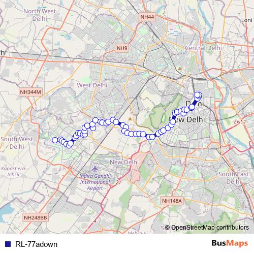 RL-77adown bus Line Map