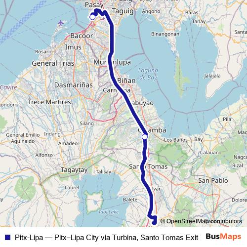 Pitx-Lipa bus Line Map