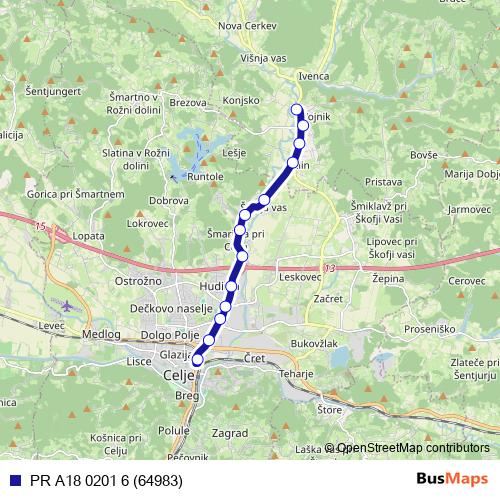 PR A18 0201 6 (64983) bus Line Map