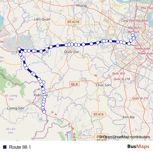 Route 88 1 bus Line Map