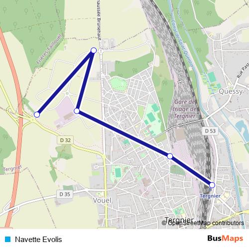 Navette Evolis bus Line Map