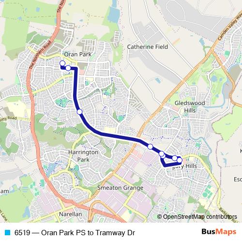 6519 bus Line Map
