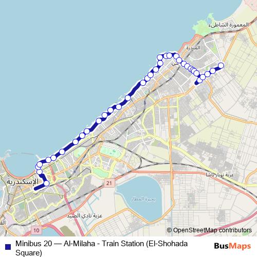 Minibus 20 bus Line Map