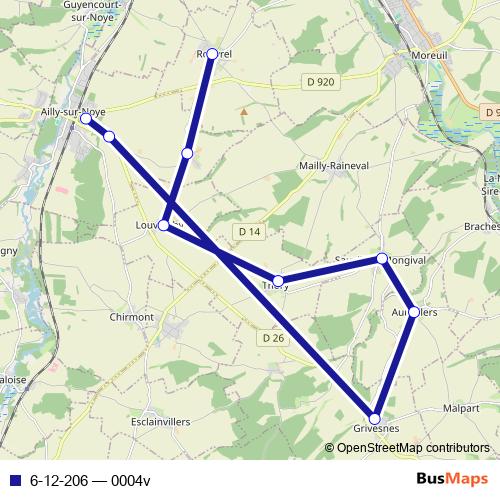 6-12-206 bus Line Map