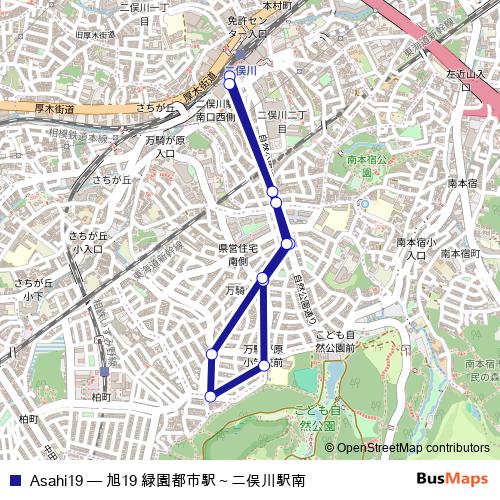 Asahi19 bus Line Map