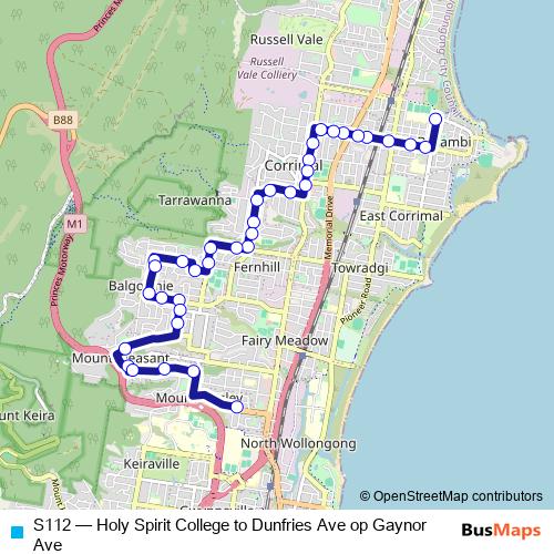 S112 bus Line Map
