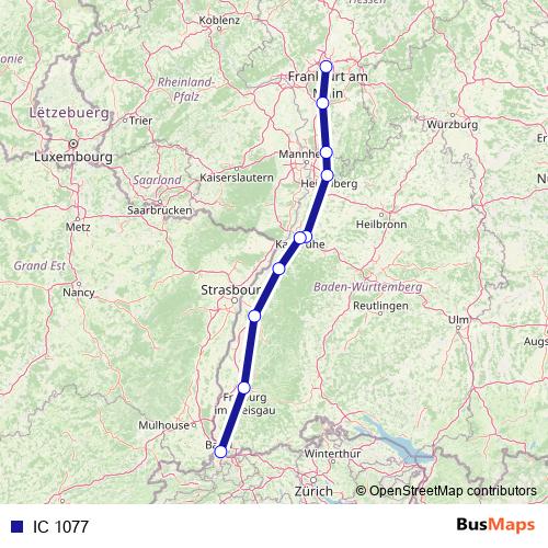 IC 1077 rail Line Map