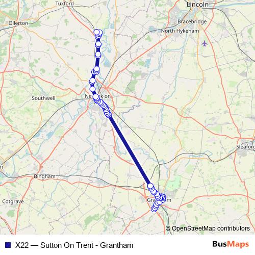 X22 bus Line Map