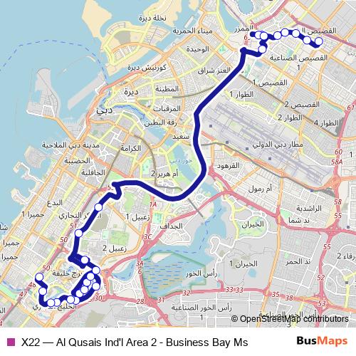 X22 bus Line Map