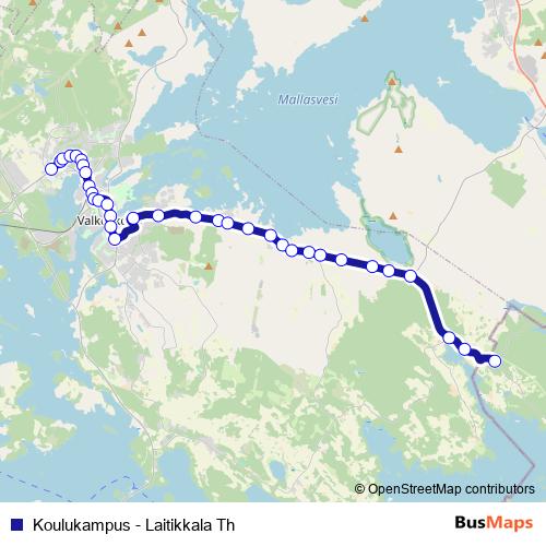 Koulukampus - Laitikkala Th bus Line Map