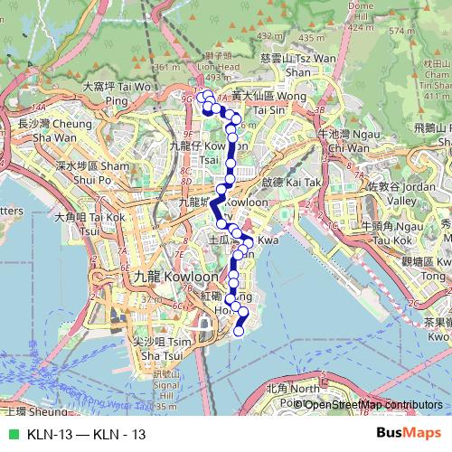 KLN-13 bus Line Map