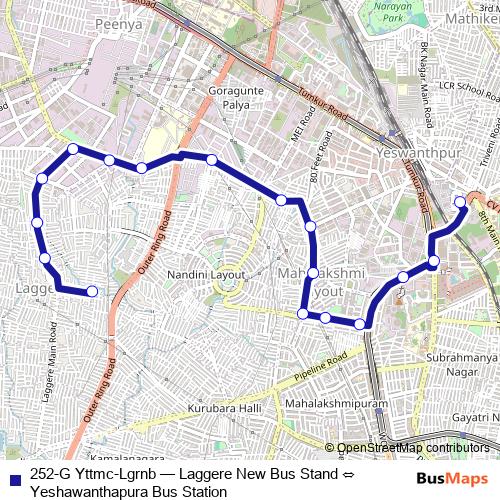 252-G Yttmc-Lgrnb bus Line Map